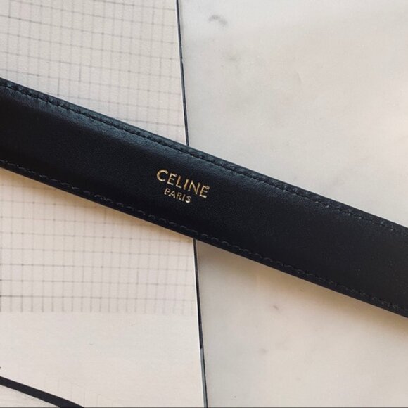 Celine Black Belt with Gold Buckle. No signs of wear. Dust bag included. - Picture 4 of 9